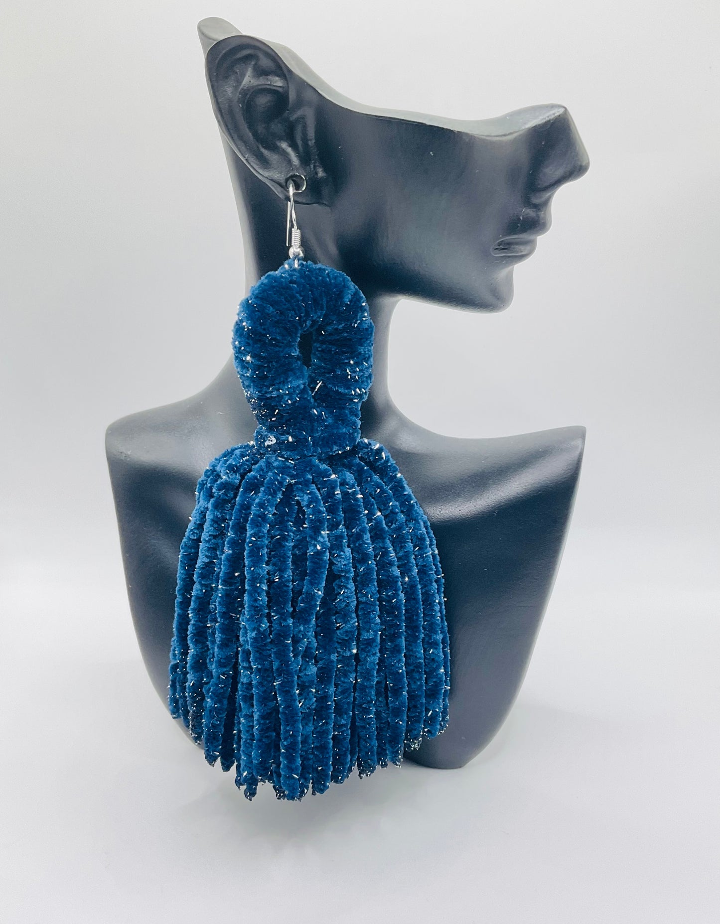Velvet tassels earrings
