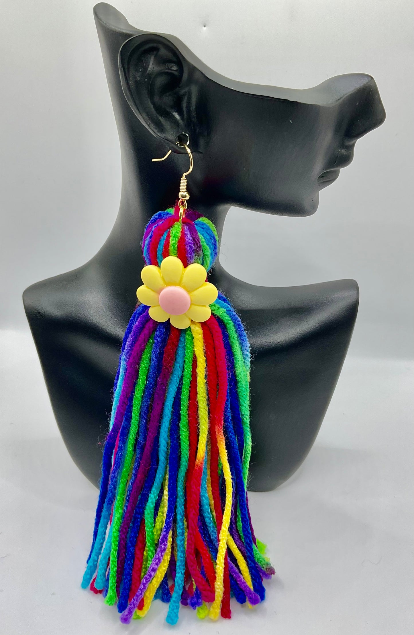 Flower tassel earrings