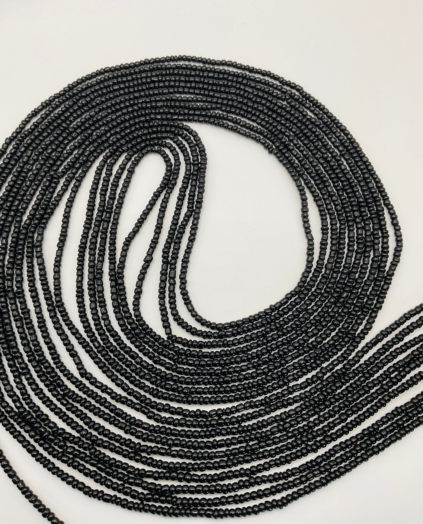 Solid black Waistbeads