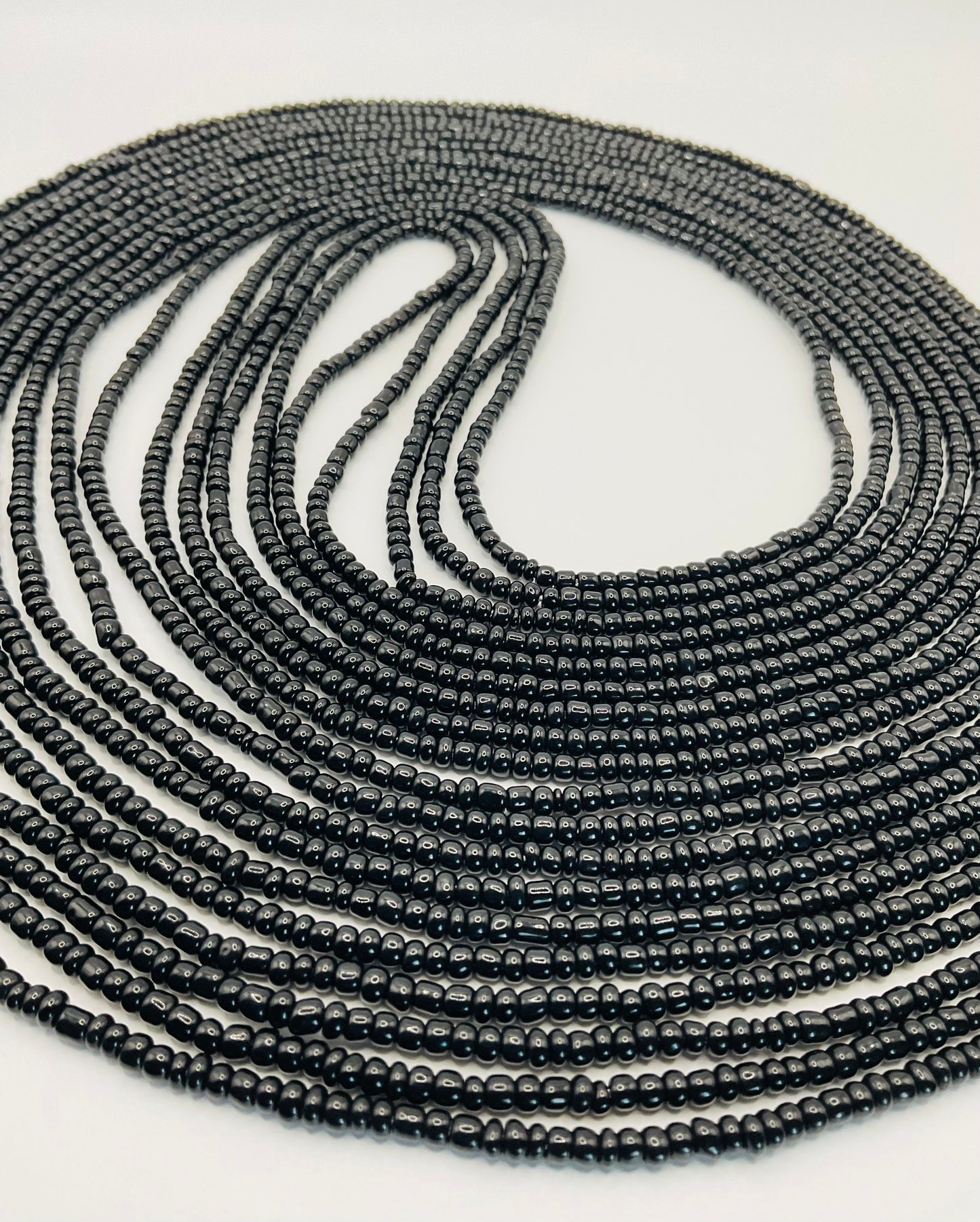 Solid black Waistbeads