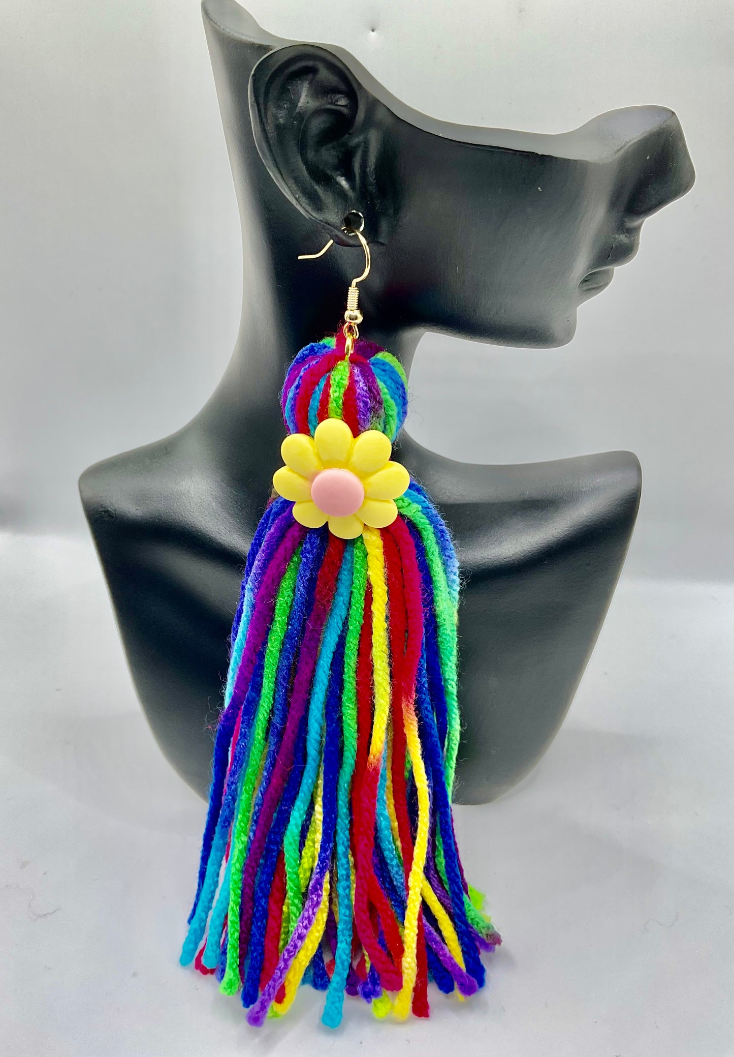 Flower tassel earrings