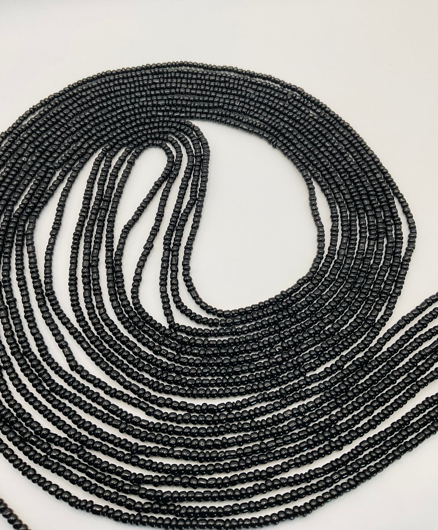 Solid black Waistbeads