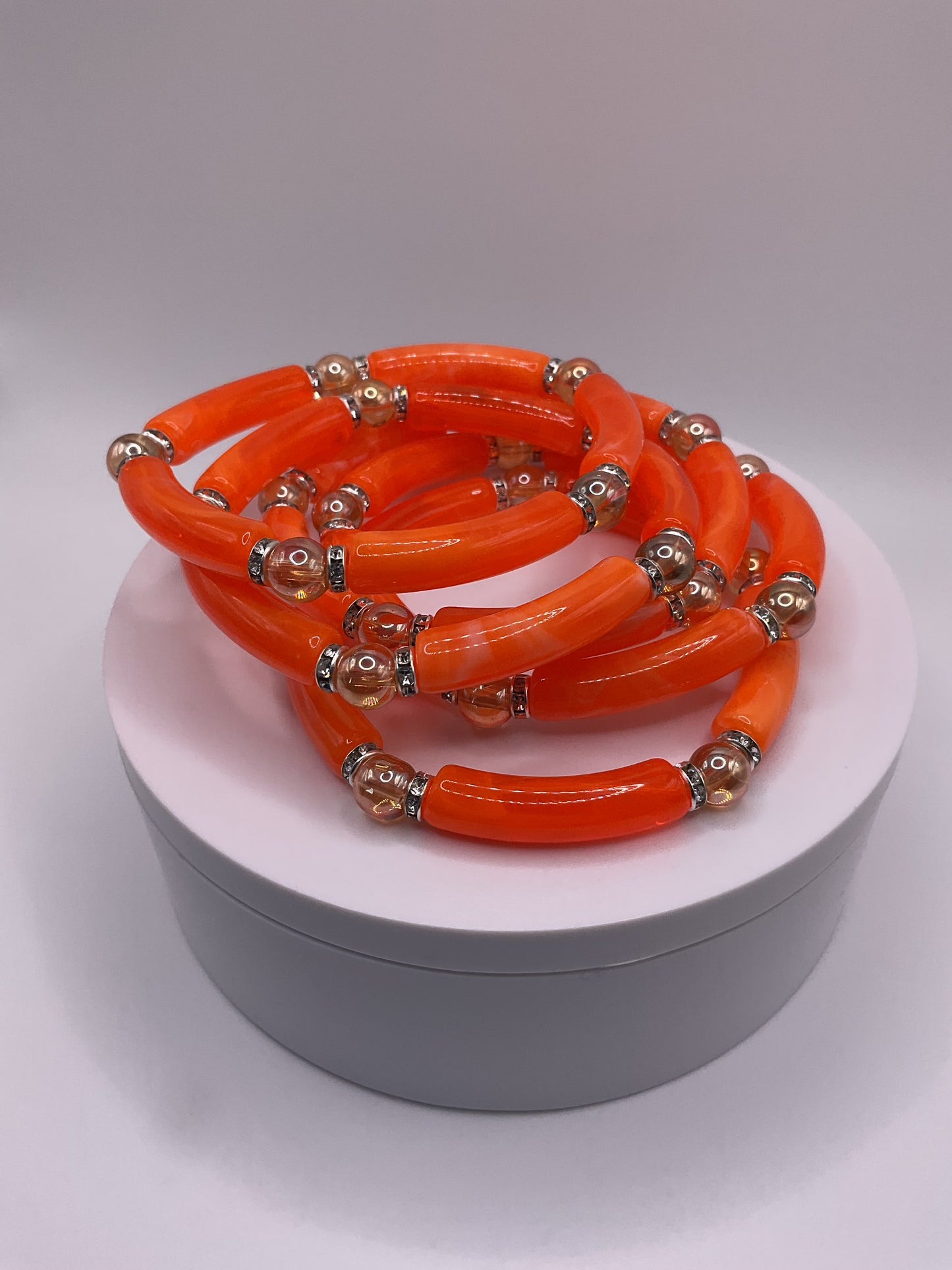 Orange beaded bangles