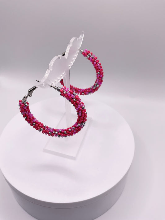 Pink earrings hoops