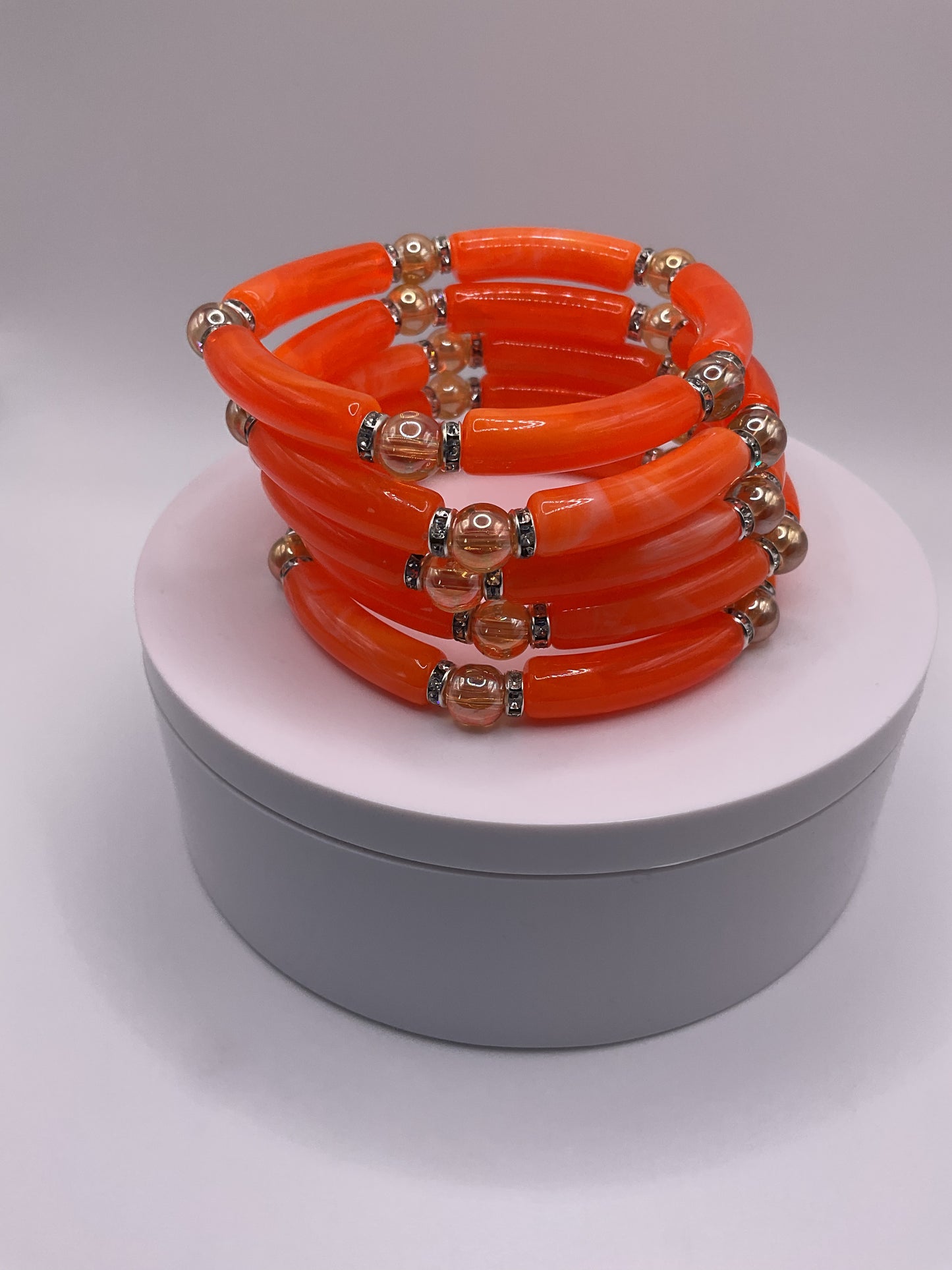 Orange beaded bangles