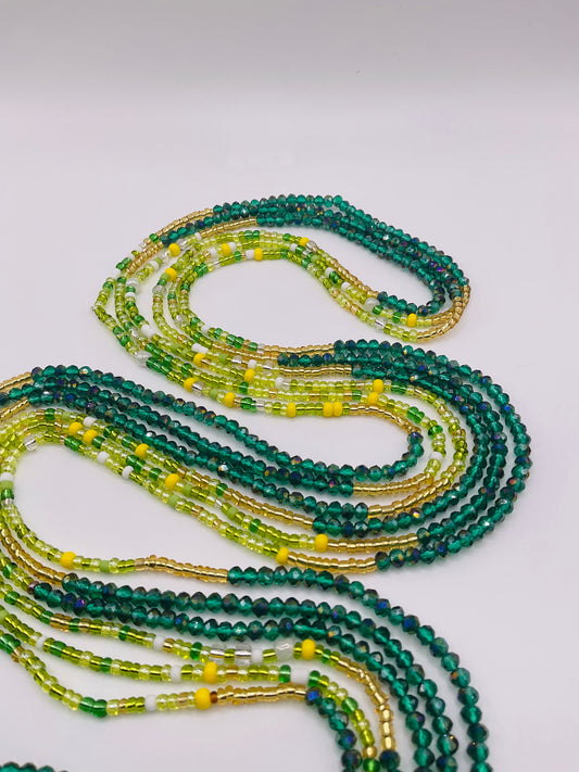 Green emerald waist beads