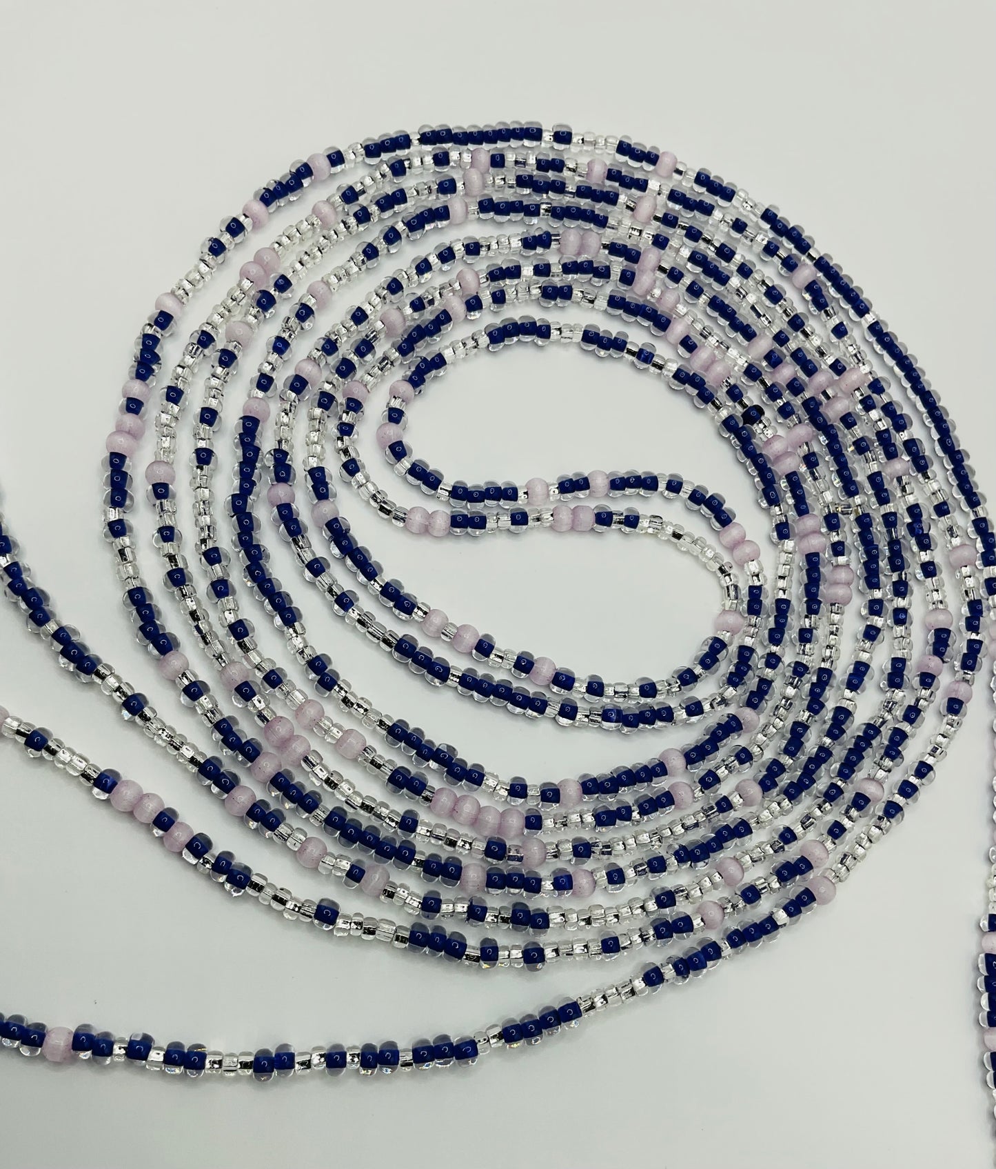 Gold and silver purple tie on Waistbeads