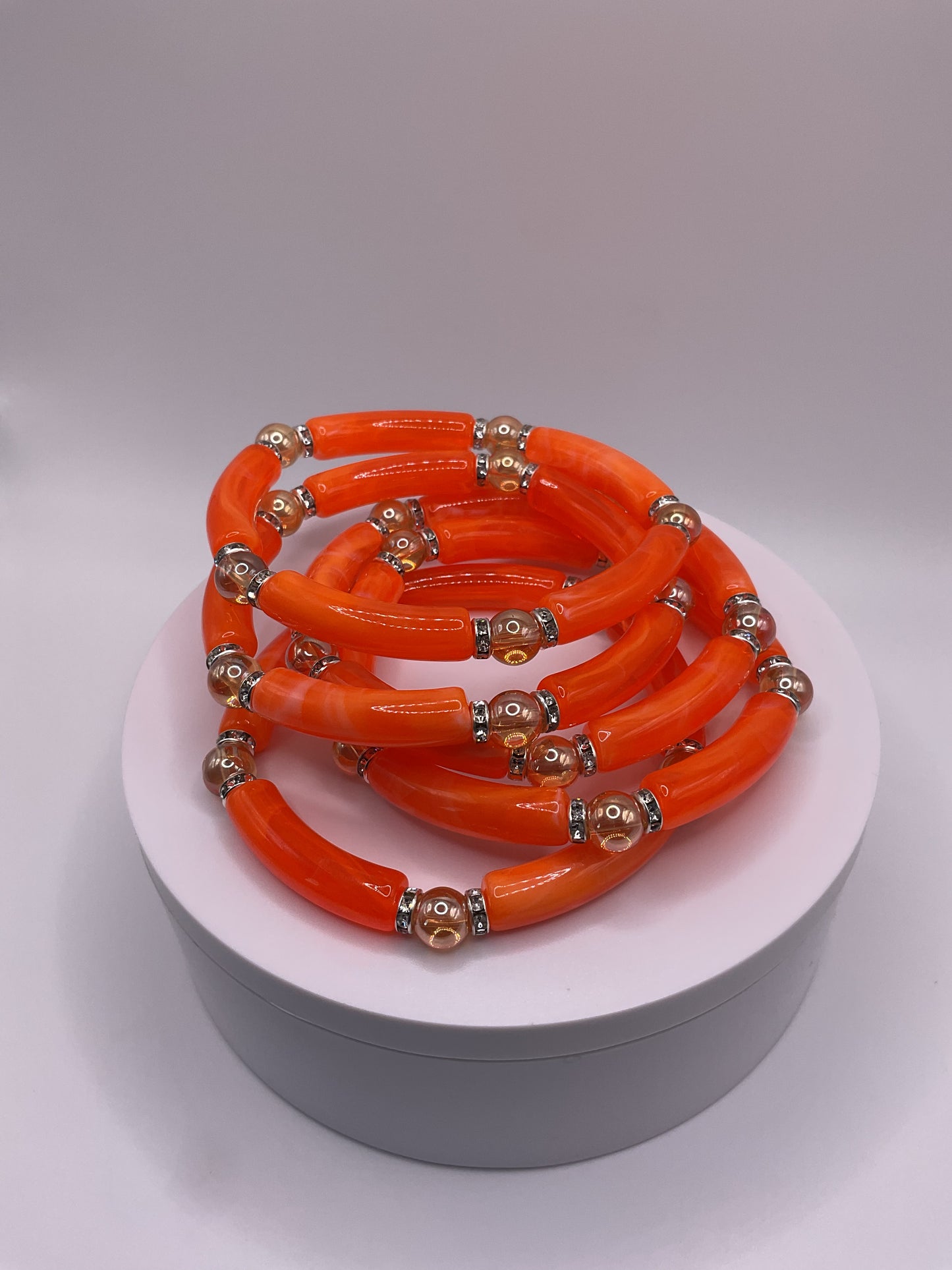Orange beaded bangles