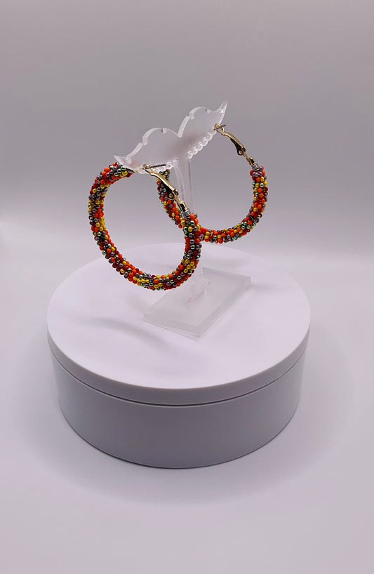 Orange mixed earrings hoops