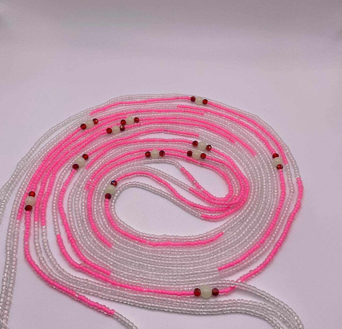 Glow in pink waist beads