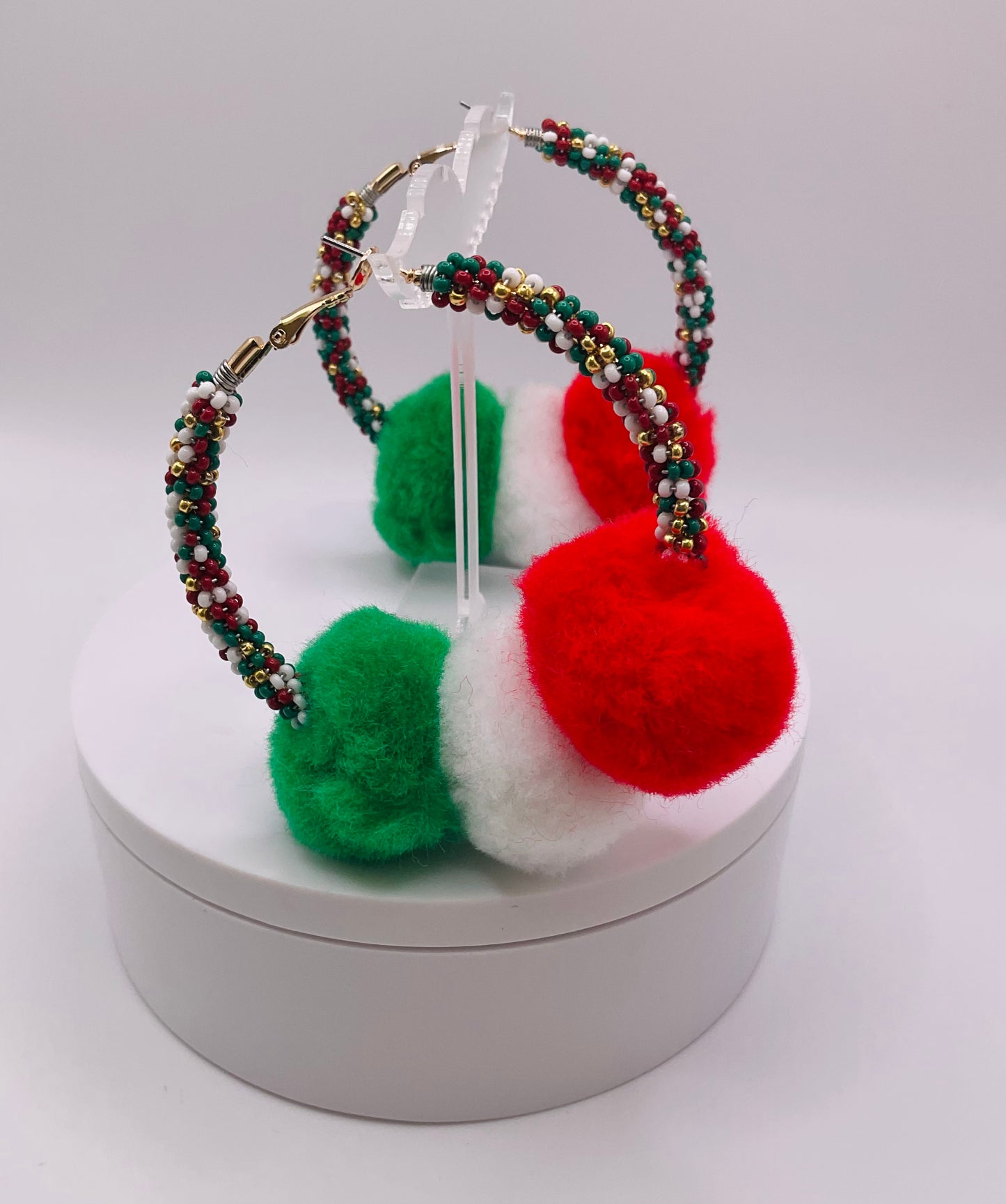 Pom Pom hoop earrings